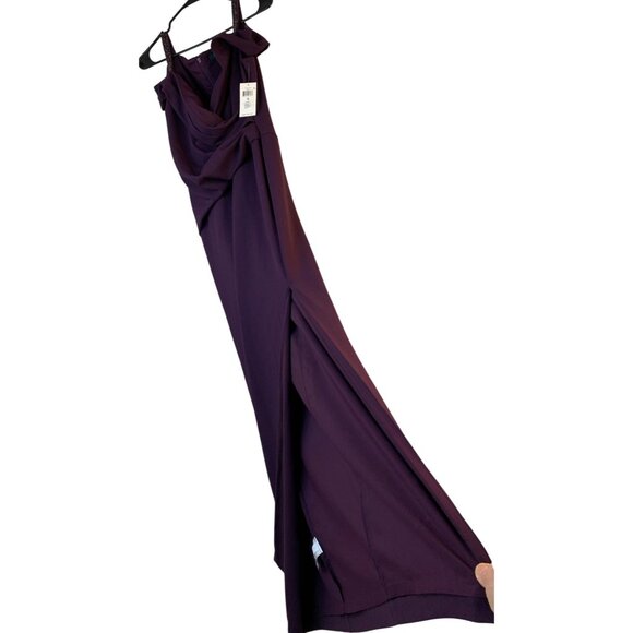 Ralph Lauren Purple Cold Shoulder Formal Gown Slit Size 10 NWT MSRP $210 9016 - Picture 6 of 12